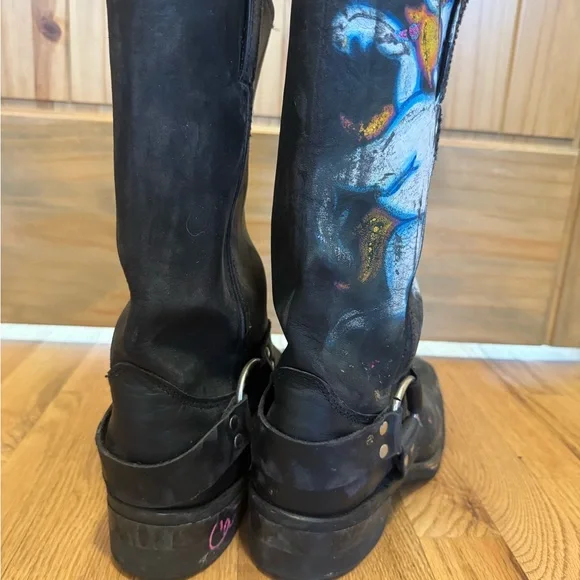 Black Leather Women's Boots - Picture 4 of 8